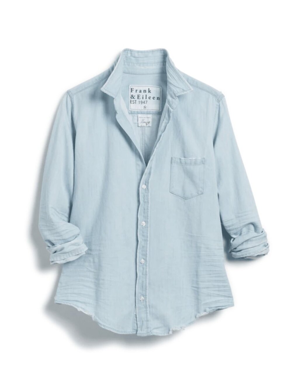FRANK & EILEEN Barry Tailored Button Up Shirt Blue Wash SIZE M - Picture 1 of 11